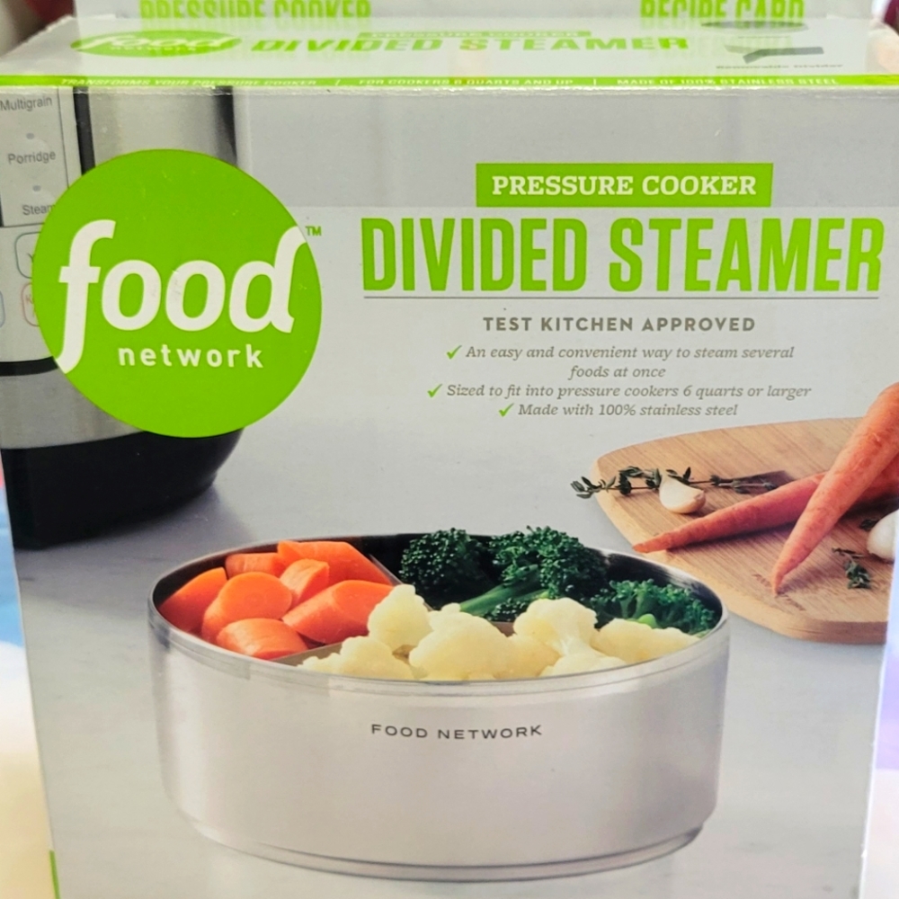 Food Network pressure cooker divided steamer insert. NIB